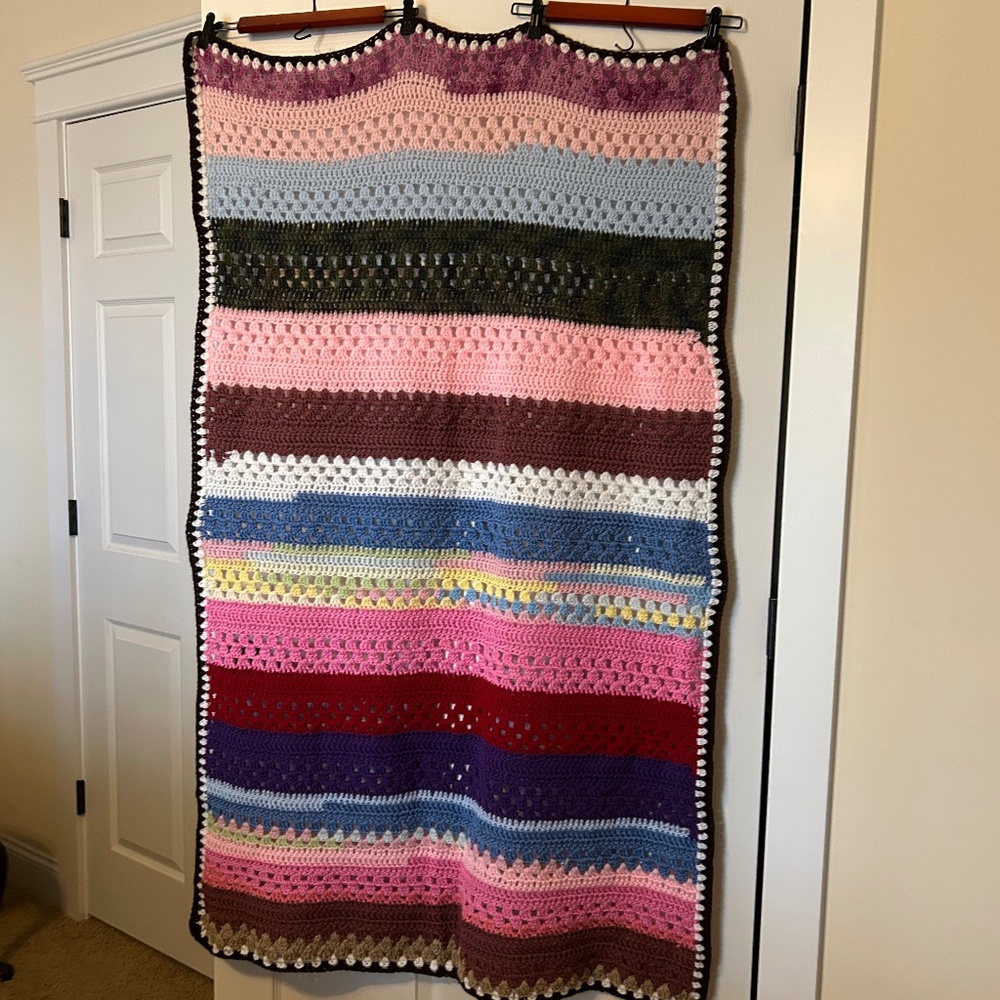 Handmade multi color throw blanket